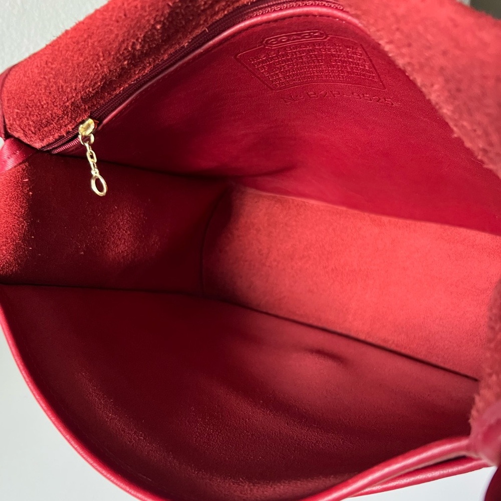 Coach Red Leather Shoulder Bag - Picture 7 of 10